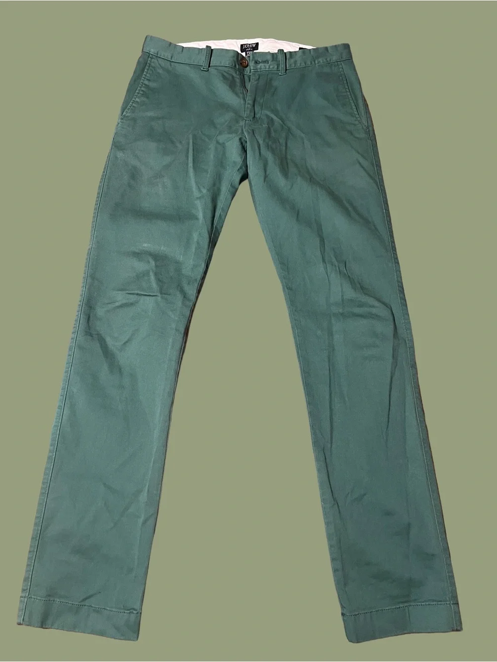 J.CREW Green Straight-Leg Chino Pants